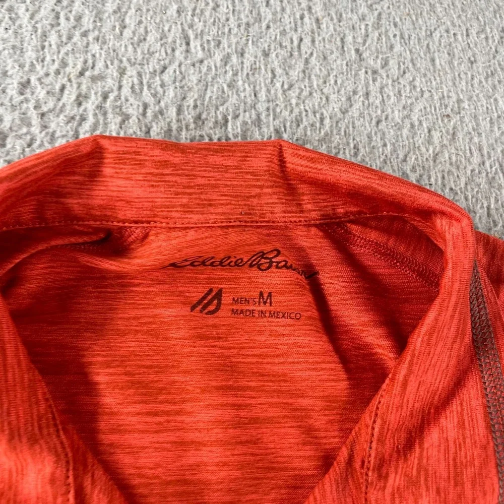 Eddie Bauer‎ Men's 1/4 Zip Pullover Sweatshirt Polyester Orange Medium FreeDry